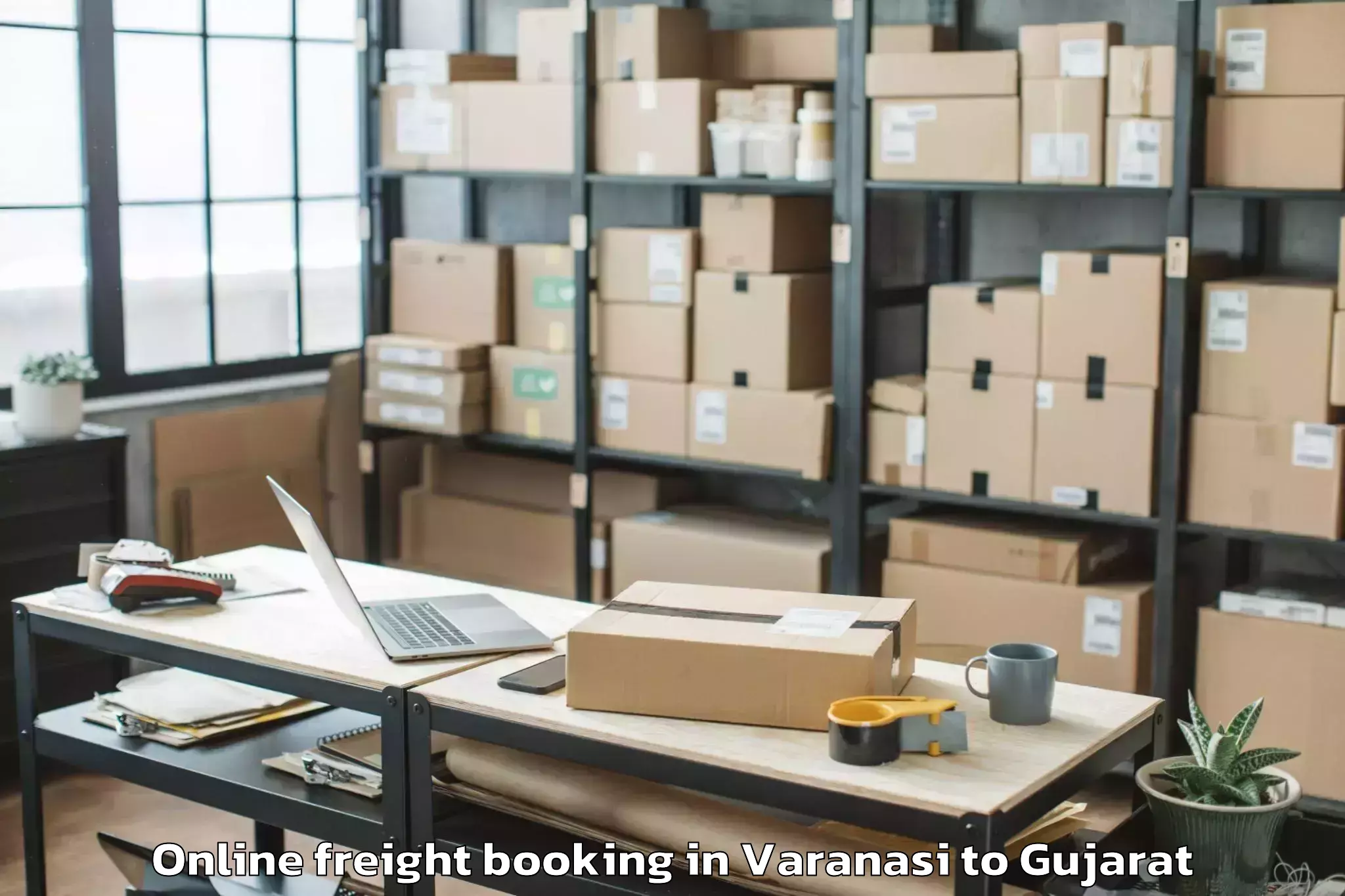 Reliable Varanasi to Crystal Mall Rajkot Online Freight Booking